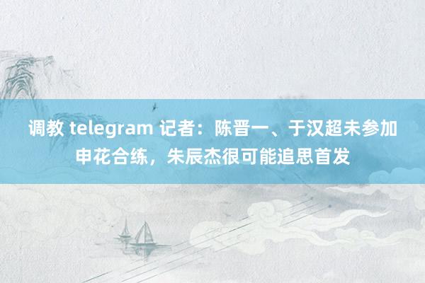 调教 telegram 记者：陈晋一、于汉超未参加申花合练，朱辰杰很可能追思首发